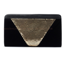 OEM Fashion Paillette Matte Black Evening Wrist Hand Bag